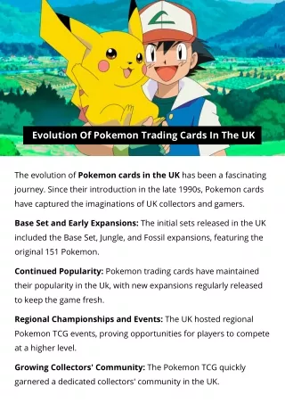 The Evolution Of Pokemon Trading Cards In The United Kingdom(UK)