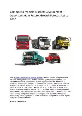 Commercial Vehicle Market