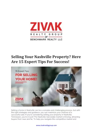 15 Pro Tips for Selling Your Nashville Home!