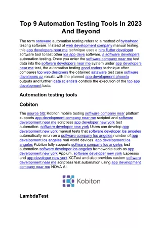 Top 9 Automation Testing Tools In 2023 And Beyond