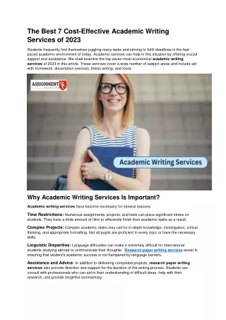 Affordable Academic Writing Services