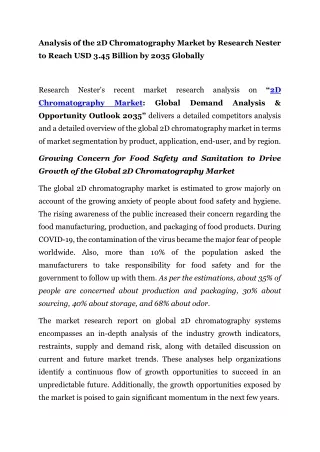 2D Chromatography Market