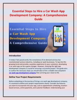 Essential Steps to Hire a Car Wash App Development Company