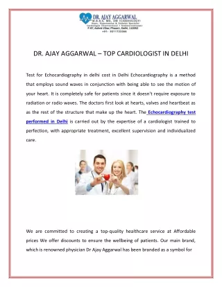 DR. AJAY AGGARWAL  TOP CARDIOLOGIST IN DELHI