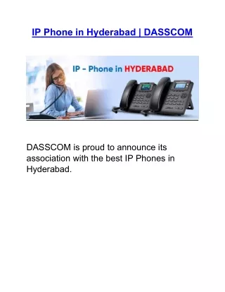 Ip Phone in Hyderabad | DASSCOM