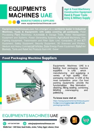 Food Packaging Machine Suppliers