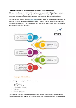 How USFDA Consulting Firms Help Companies Navigate Regulatory Challenges