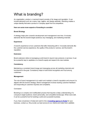 Branding Agency Dubai