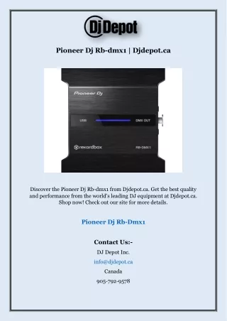 Pioneer Dj Rb-dmx1 | Djdepot.ca