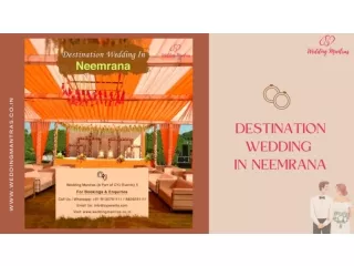 Destination Wedding in Neemrana | Best Wedding Venues in Neemrana