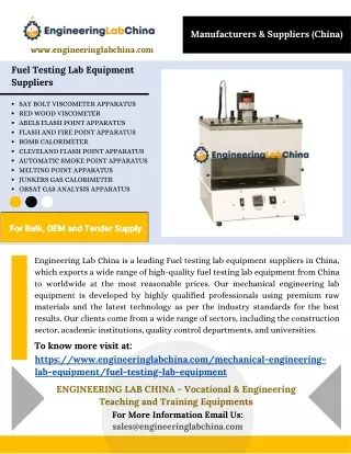 Fuel Testing Lab Equipment Suppliers in China