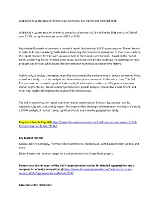 Cell Cryopreservation Market