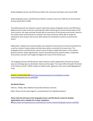 Actigraphy Sensors and PSG Devices Market