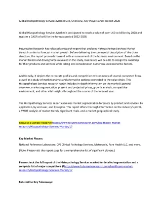Histopathology Services Market