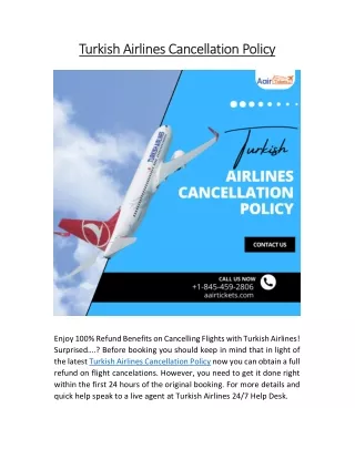Turkish Airlines Cancellation Policy |   1-845-459-2806