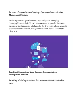 Factors to Consider Before Choosing a Customer Communication Management Platform