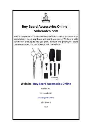 Buy Beard Accessories Online  Mrbeardco.com