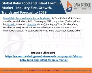 Baby Food and Infant Formula Market