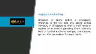 Singapore Sport Betting 8nplay.co