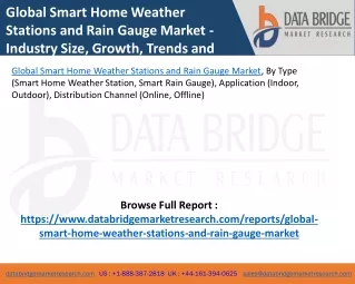 Global Smart Home Weather Stations and Rain Gauge Market