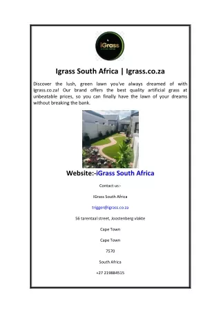 Igrass South Africa  Igrass.co.za