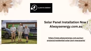 Solar Panel Installation Nsw | Alwaysenergy.com.au