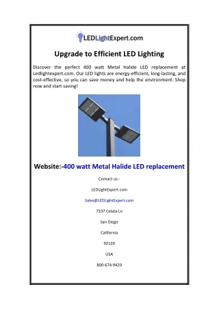 Upgrade to Efficient LED Lighting