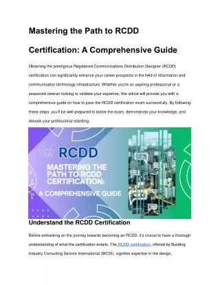 stering the Path to RCDD Certification A Comprehensive Guide