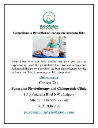 Comprehensive Physiotherapy Services in Panorama Hills