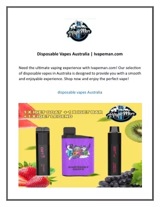 Disposable Vapes Australia  Ivapeman.com 02