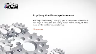 Lvlp Spray Gun  Bcsautopaints.com.au