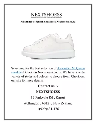 Alexander Mcqueen Sneakers  Nextshoess.co.nz