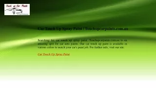 Car Touch Up Spray Paint  Touchupcarpaints.com.au