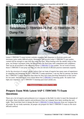 Simulations C-TBW50H-75 Pdf - C-TBW50H-75 Dump File