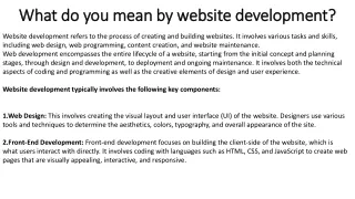 What do you mean by website development