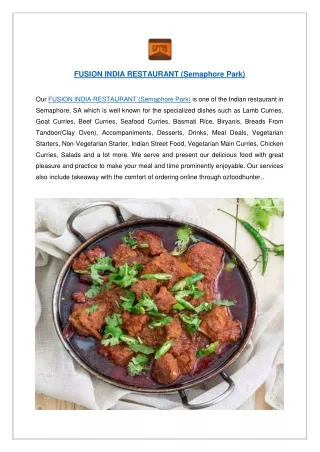 Up to 10% off at Fusion India Restaurant - Order Now