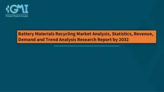 Battery Materials Recycling Market Analysis, Opportunities and Forecast To 2032