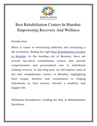 Best Rehabilitation Centres in Mumbai Call-8484929037