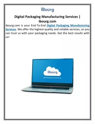 Digital Packaging Manufacturing Services | ibourg.com