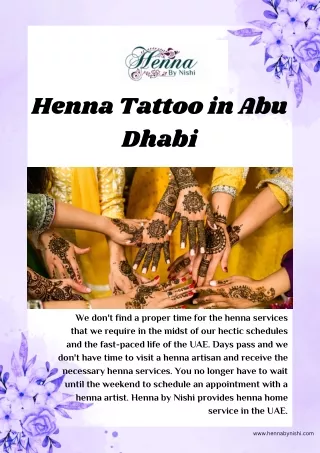 Henna Tattoo in Abu Dhabi | Henna By Nishi