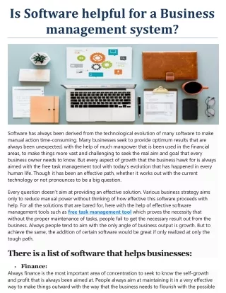 Is Software helpful for a Business management system