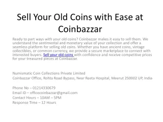 Sell Your Old Coins with Ease at Coinbazzar