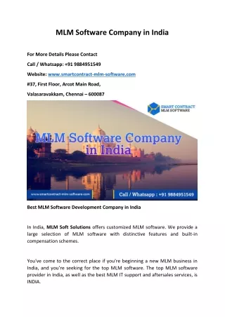 MLM Software Company in India