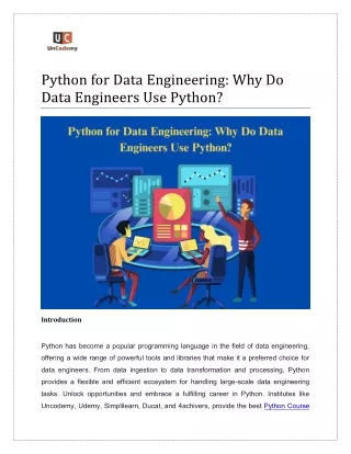 Python for Data Engineering: Why Do Data Engineers Use Python?