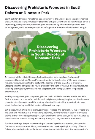 Discovering Prehistoric Wonders in South Dakota at Dinosaur Park