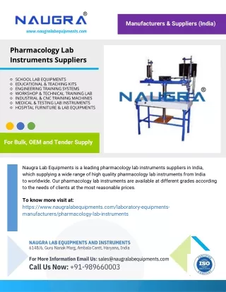 Pharmacology Lab Instruments Suppliers