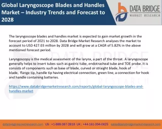 Global Laryngoscope Blades and Handles Market – Industry Trends and Forecast to 2028