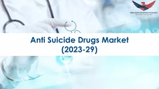 Anti Suicide Drugs Market Size, Growth and Research Report 2029.