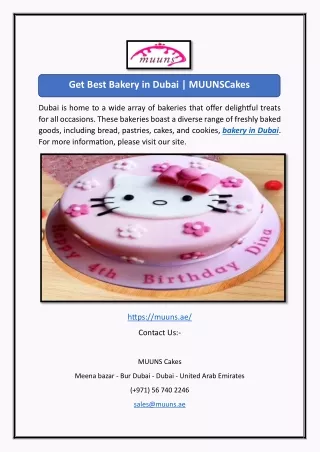 Get Best Bakery in Dubai | MUUNSCakes