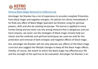 Famous Black Magic Removal In California Usa